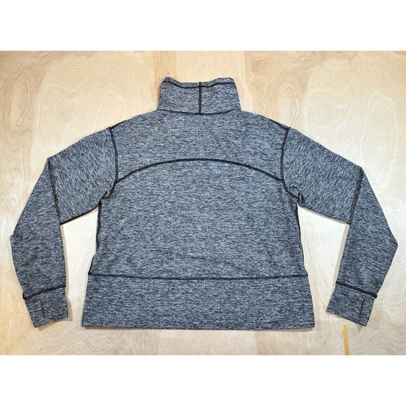 Lululemon Ready to Rulu Fleece Pullover Heathered Black Funnel Neck Size 10 - Picture 2 of 10